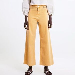 ZARA Yellow Marine Straight Leg